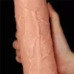 LOVETOY élethű dildó 11" LONG DILDO FLESH - nagy méretű, herék nélkül, letapasztható, PVC (28 cm)