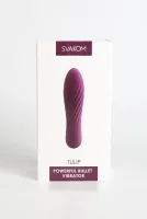 SVAKOM minivibrátor Tulip Violet - lila színben, vízálló, bordázott, stimuláló felszínnel, akkumulátoros