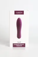 SVAKOM minivibrátor Tulip Violet - lila színben, vízálló, bordázott, stimuláló felszínnel, akkumulátoros