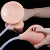 LOVETOY élethű dildó 9" SQUIRT EXTREME DILDO - közepes méretű, herékkel, ejakuláló, nagy pumpa, letapasztható, PVC (23 cm)