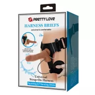 Strapon vibrátor hámmal Pretty love Oher Harness Briefs - 20 cm dildóval