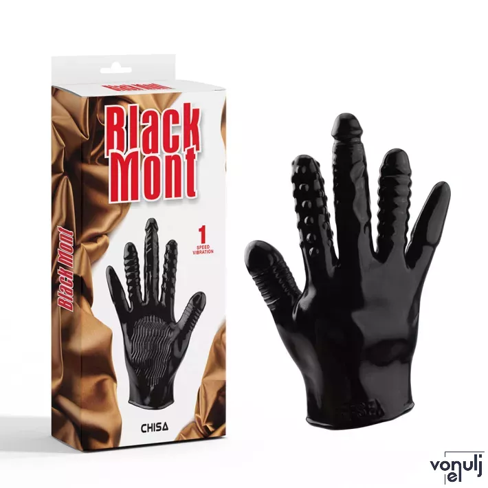 CHISA NOVELTIES vibrátoros kesztyű Anal Quintuple Glove - fekete színben, vibrációs, 5 eltérő stimuláló felszínnel, vízálló