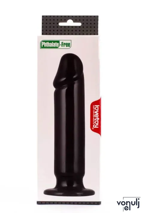 LOVETOY anál dildó King-Sized Anal Dildo - fekete színben, letapasztható, vízálló, 23,5 cm