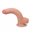 LOVETOY élethű dildó 8" SKINLIKE SOFT DONG - közepes méretű, kétrétegű, extra rugalmas külső réteg, herékkel, letapasztható, TPE (20 cm)