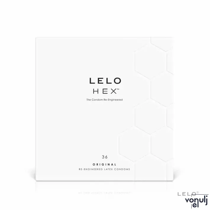 LELO óvszer Hex Condoms Original 36 Pack - latex, extra vékony, stimuláló felszínnel, síkosított, 36 db