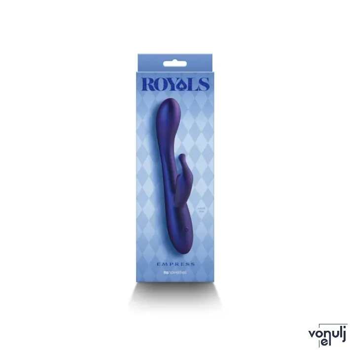 NS NOVELTIES csiklóizgatós vibrátor Royals Empress Metallic Blue - kék színben, g-pontos, vízálló, akkumulátoros