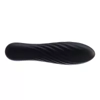 SVAKOM minivibrátor Tulip Black - fekete színben, vízálló, bordás, stimuláló felszínnel, akkumulátoros