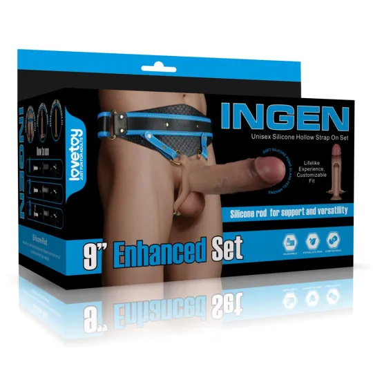 Strapon dildó hámmal Lovetoy Ingen 9" - 21,4 cm dildóval, XS/S/M hámmal