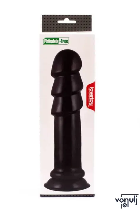 LOVETOY anál dildó King-Sized Anal Ripples - fekete színben, letapasztható, vízálló, 23,5 cm