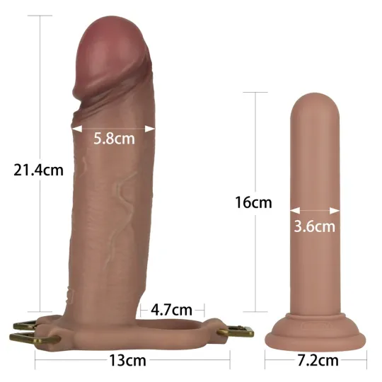 Strapon dildó hámmal Lovetoy Ingen 9" - 21,4 cm dildóval, XS/S/M hámmal