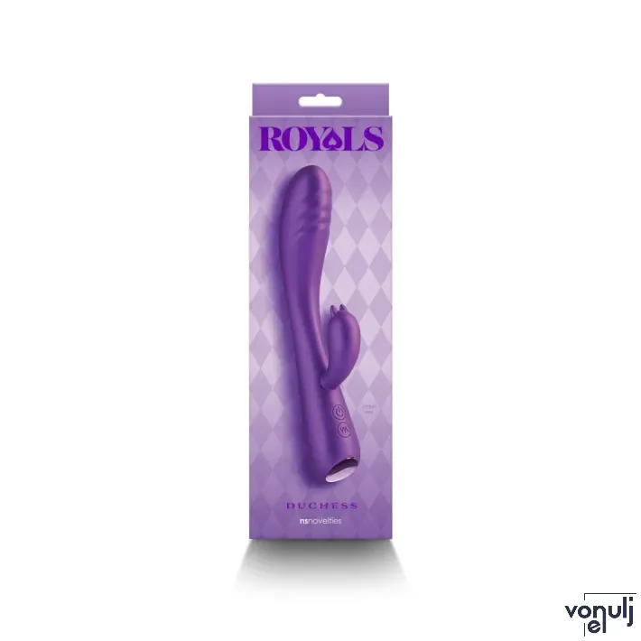 NS NOVELTIES csiklóizgatós vibrátor Royals Duchess Metallic Purple - lila színben, g-pontos, vízálló, akkumulátoros