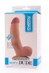 LOVETOY hajlított dildó 8.5 inch The Ultra Soft Dude 1 - realisztikus, testszínű, kétrétegű, herékkel, letapasztható, vízálló, TPE (  21 cm )