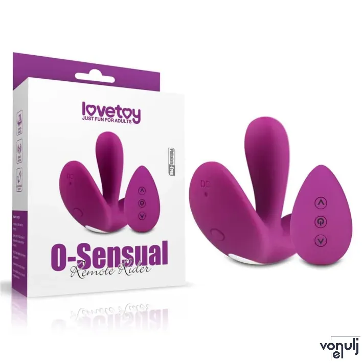 LOVETOY csiklóizgatós vibrátor O-Sensual Remote Rider - lila színben, vízálló, távirányítós, akkumulátoros