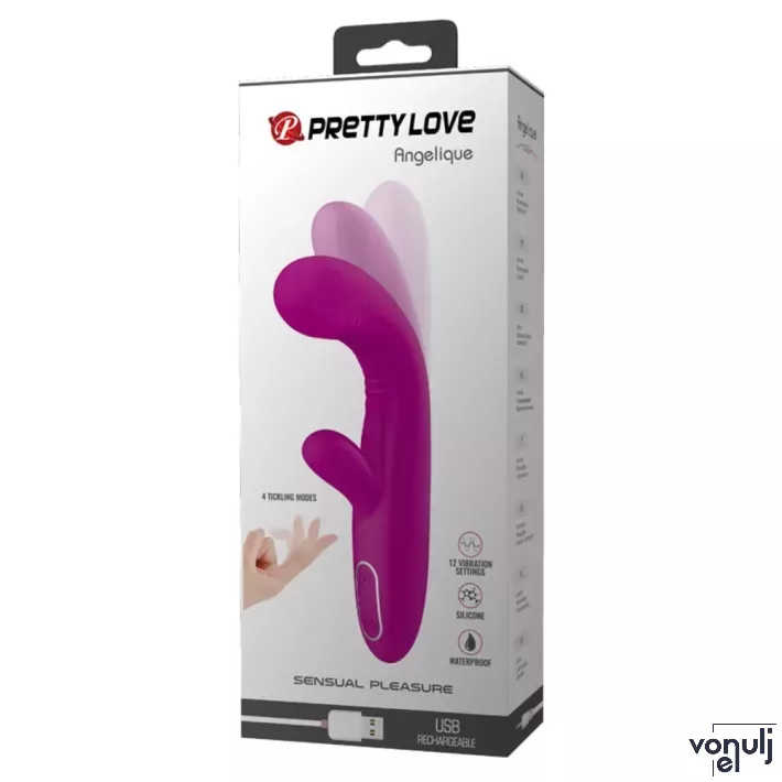 PRETTY LOVE csiklóizgatós vibrátor Angelique - lila színben, vízálló, G-pontos, akkumulátoros