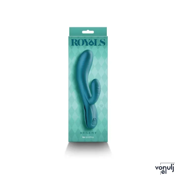 NS NOVELTIES csiklóizgatós vibrátor Royals Regent Metallic Green - türkiz színben, g-pontos, vízálló, akkumulátoros