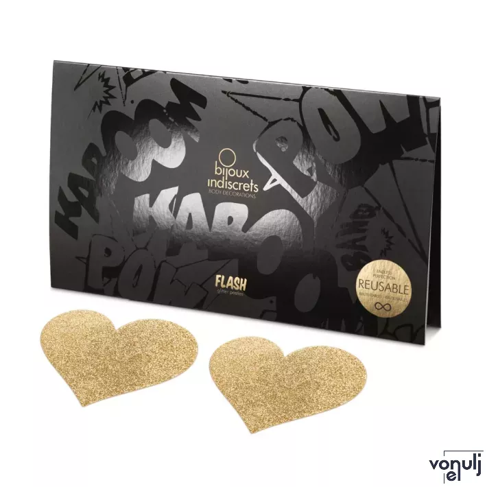 Mellbimbó dísz Bijoux Indiscrets Flash Heart-Gold