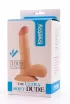 LOVETOY élethű dildó 7.5" ULTRA SOFT DUDE  - közepes méretű, ultra rugalmas, herékkel, letapasztható, TPE (19 cm)