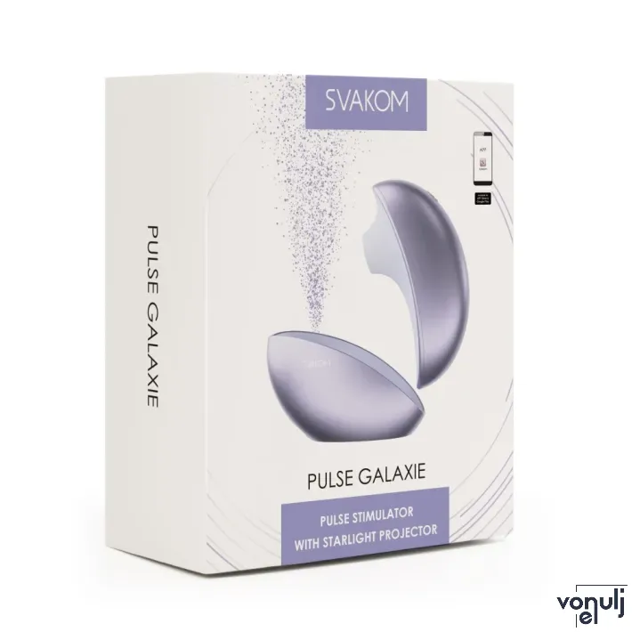 SVAKOM léghullámos csiklóizgató Pulse Galaxie Metallic Lilac - lila színben, kivetítő projektorral, ingyenes applikációval, vízálló, akkumulátoros