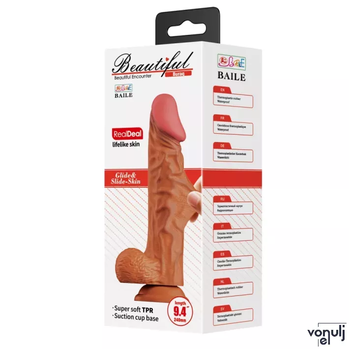 Élethű műpénisz Baile Beautiful Buraq 9,4 " - vízálló, 24 cm