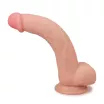 LOVETOY élethű dildó 8,5" SKINLIKE SOFT DONG - közepes méretű, kétrétegű, extra rugalmas külső réteg, herékkel, letapasztható, TPE (22 cm)