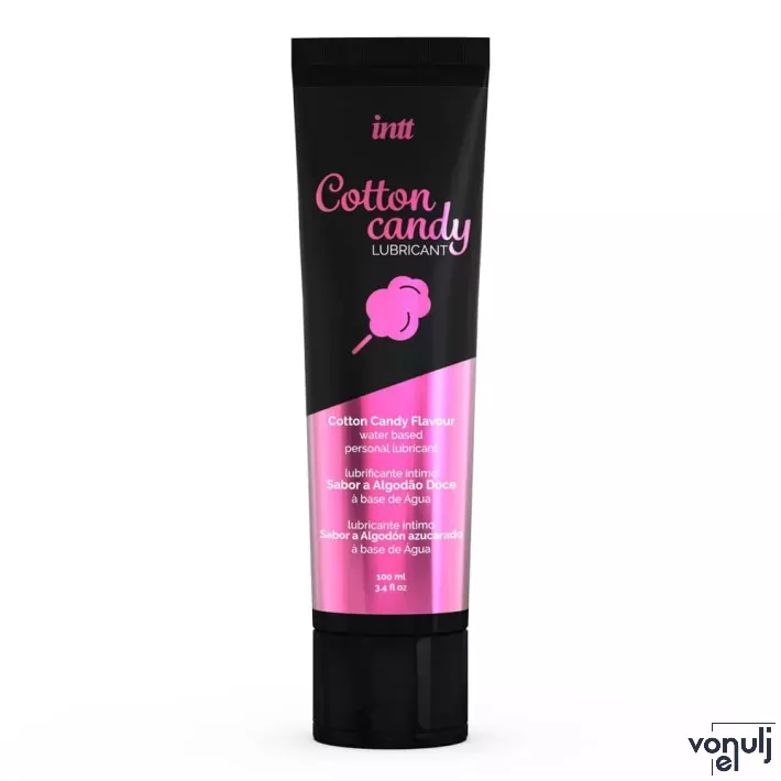 INTT intim síkosító  Lubrificant Cotton Candy Tube Pack 100 ml - vízbázisú, ehető, vattacukor ízű, óvszerhez és segédeszközhöz is