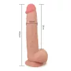 LOVETOY élethű dildó 8,5" SKINLIKE SOFT DONG - közepes méretű, kétrétegű, extra rugalmas külső réteg, herékkel, letapasztható, TPE (22 cm)