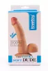 LOVETOY hajlított dildó 8.8" The Ultra Soft Dude - realisztikus, testszínű, kétrétegű, herékkel, letapasztható, vízálló, TPE ( 22 cm )