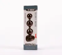 X-MEN análbot Secret Shine Booty Call S II - fekete színben, vibráció nélküli, vízálló, 10 cm