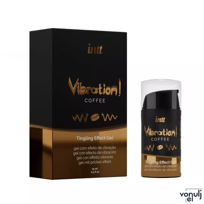 INTT stimuláló gél Vibration Coffee Airless Bottle 15 ml - csiklóstimuláló, orális szexhez is, kávé ízű, melegítő és bizsergető hatással