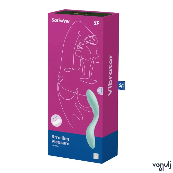 SATISFYER G-pont vibrátor Rrrolling Pleasure Mint - menta színben, forgó funkcióval, vízálló, akkumulátoros