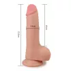LOVETOY élethű dildó 7,5" SKINLIKE SOFT DONG - közepes méretű, kétrétegű, extra rugalmas külső réteg, herékkel, letapasztható, TPE (19 cm)