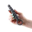NS NOVELTIES anál gyöngysor Desire Lucent Smoke - szürke színben, fogantyúval, vízálló, akkumulátoros (16,7 cm)