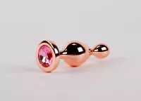 X-MEN análbot Secret Shine Booty Call M IV - rosegold színben, vibráció nélküli, vízálló, 11 cm