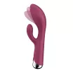 SATISFYER csiklóizgatós vibrátor Spinning Rabbit 1 Red - bordó színben, klitoriszkaros, g-pontos, forgó stimulációval, vízálló, akkumulátoros