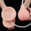LOVETOY élethű dildó 10" SQUIRT EXTREME DILDO - nagy méretű, herékkel, ejakuláló, nagy pumpa, letapasztható, PVC (25 cm)