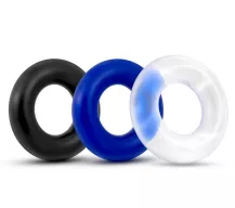 LOVETOY péniszgyűrű szett X-Basic Donut Rings 3 Pack - 3 különböző színben, vízálló, vibráció nélküli