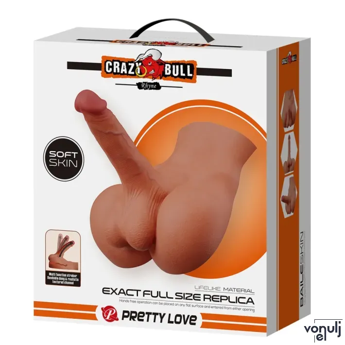Műpénisz és ánusz maszturbátor Crazy Bull Ryhne - vízálló