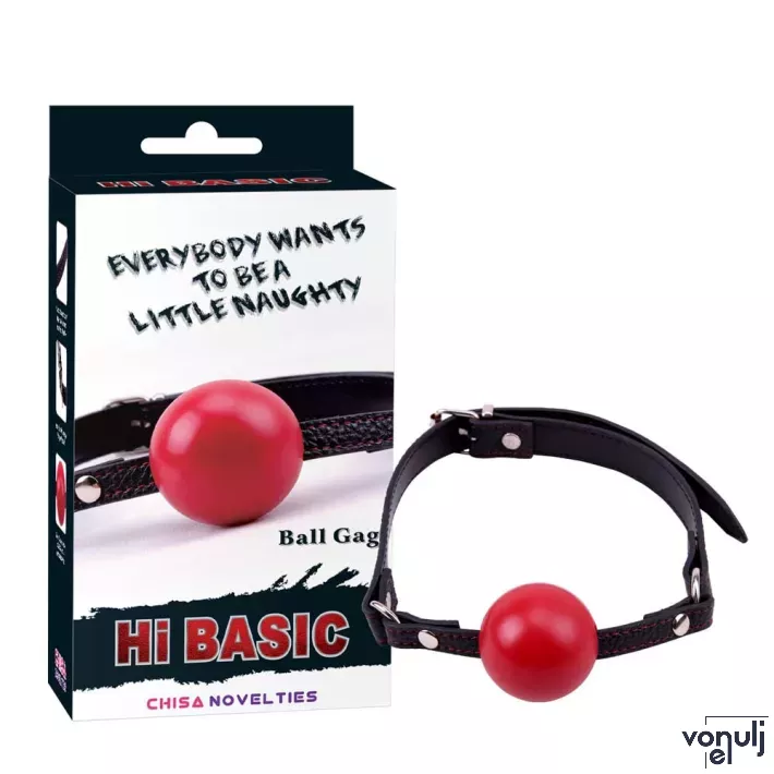 CHISA NOVELTIES szájpecek Red Ball Gag - fekete-piros színben, fetish játékokhoz