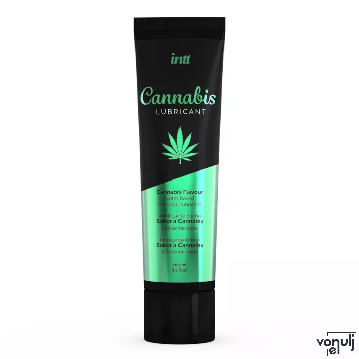 INTT intim síkosító Lubrificant Cannabis Tube Pack 100 ml - vízbázisú, ehető, kannabisz ízű, óvszerhez és segédeszközhöz is