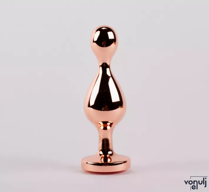 X-MEN análbot Secret Shine Booty Call L IV - rosegold színben, vibráció nélküli, vízálló, 13 cm