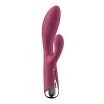 SATISFYER csiklóizgatós vibrátor Spinning Rabbit 1 Red - bordó színben, klitoriszkaros, g-pontos, forgó stimulációval, vízálló, akkumulátoros