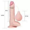 LOVETOY élethű dildó 10" SQUIRT EXTREME DILDO - nagy méretű, herékkel, ejakuláló, nagy pumpa, letapasztható, PVC (25 cm)