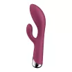 SATISFYER csiklóizgatós vibrátor Spinning Rabbit 1 Red - bordó színben, klitoriszkaros, g-pontos, forgó stimulációval, vízálló, akkumulátoros