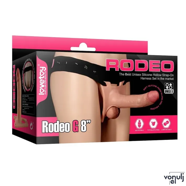LOVETOY felcsatolható dildó Rodeo G - realisztikus, testszínű, g-pontos, vízálló, (20,3 cm)
