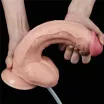 LOVETOY élethű dildó 10" SQUIRT EXTREME DILDO - nagy méretű, herékkel, ejakuláló, nagy pumpa, letapasztható, PVC (25 cm)