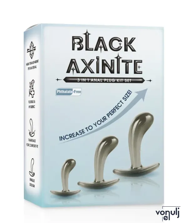 Anál plug szett NMC Black Axinite 3in1 - vízálló