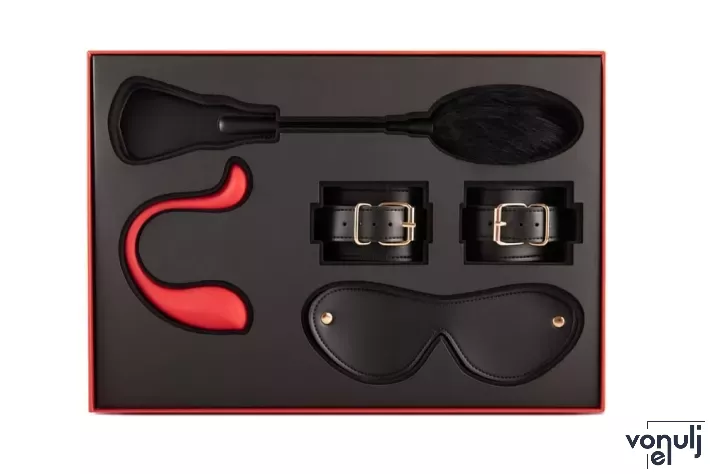 SVAKOM BDSM szett Limited Kit Box - Phoenix Neo vibrátor, bilincs, szemmaszk, paskoló
