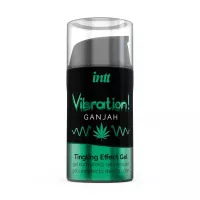 INTT stimuláló gél Vibration Ganjah Airless Bottle 15 ml - csiklóstimuláló, orális szexhez is, kannabisz aromával, melegítő és bizsergető hatással