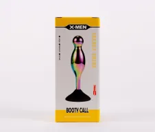 X-MEN análbot Secret Shine Booty Call S V - szivárvány színben, vibráció nélküli, letapasztható, vízálló, 12 cm
