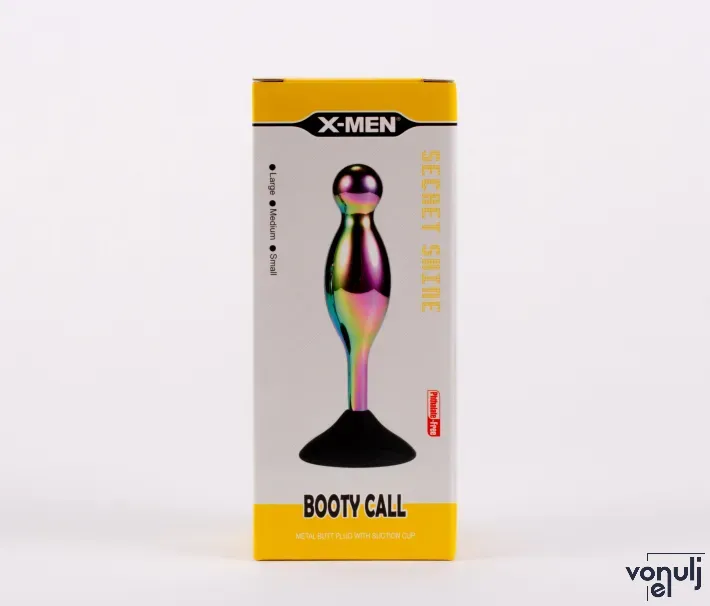 X-MEN análbot Secret Shine Booty Call S V - szivárvány színben, vibráció nélküli, letapasztható, vízálló, 12 cm